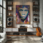 Jimi Hendrix Canvas Art by Chris Tutty - Electric Flames Guitar Legend